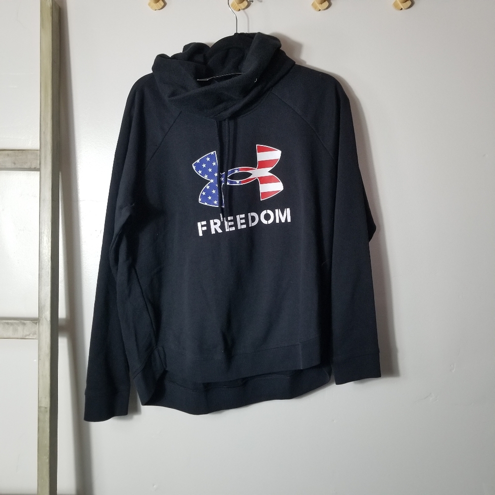 NWT UNDER ARMOUR WOMEN'S LOOSE FREEDOM BLACK HOODIE SIZE LARGE